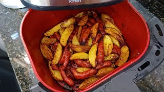 A MELHOR LINGUIÇA COM BATATA NA AIR FRYER | DOURADINHAS POR FORA E SUCULENTAS POR DENTRO