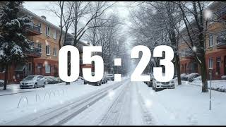 5 Minute Winter Snow Timer with Calm Music For Relaxing