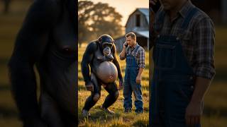 Pregnant chimpanzee monkey Help rescue #animals #animalrescue #viralvideo #rescuelife  #shorts