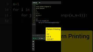 pattern Printing | print pattern in python using for loop#python#viral