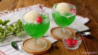 [Cream soda jelly] Refreshing and refreshing! Easy jelly made with shaved ice syrup ♪ | macaroni