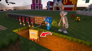 Minecraft but Spongebob prank with Bugs Bunny 😂!