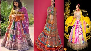 bahut hi Sundar multi color lehenga design 2022/ब्राइडल मल्टी कलर लहंगा डिजाइन/सिंपल मल्टी कलर लहंगा