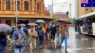 🇦🇺【4K】Sydney Rainy Walk - Central Business District (March 2021)