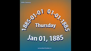 Remember The Date - 19th Century : Year 1885