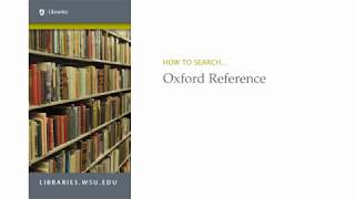 How to Search Oxford Reference Online