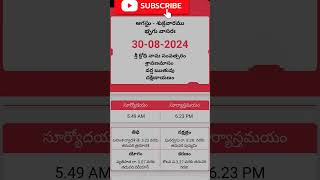 ఇ రోజు పంచాంగం#30-8-2024