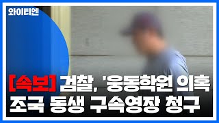 [속보] 검찰, '웅동학원 의혹' 조국 동생 구속영장 청구 / YTN