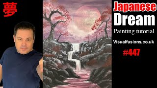 How to Paint Japanese dream 🎨🙂👍 Oil Painting 447 Beginner tutorial ART ASMR