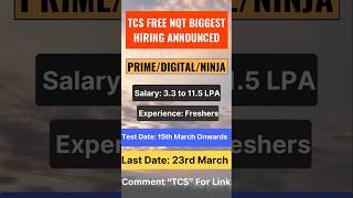 TCS Free NQT Biggest Hiring Announced For Freshers #tcs #tcsnqt #tcshiring #tcs_pattern #2025