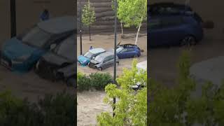 Streets flooded in Spain's Zaragoza after heavy rain