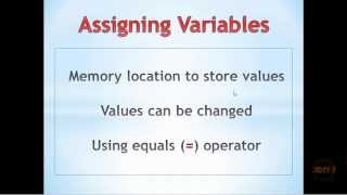 Python Tutorial 2.0 - Assigning Variables