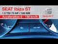 SEAT Ibiza 1.2 TDI 75 HP Acceleration 0 - 150 km/h