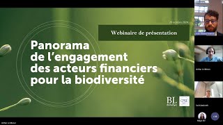 Restitution de l'étude : « Panorama de l'engagement des acteurs financiers pour la biodiversité »