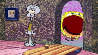 Squidward Kicking Out All pop spongebob characters!