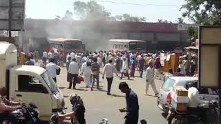 Fire caught at sangli bus stand