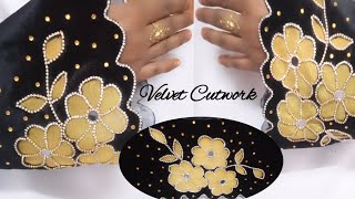 Latest Velvet cutwork And Embroidery Design _ Velvet Sleeves And Qameez Daman Design _ Sewing Hack