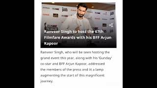 Ranveer Singh to host the 67th filmfare awards #ranveersingh #bollywood #celebrity #shorts