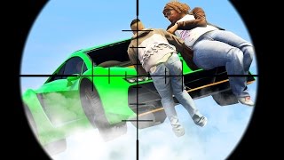 HIT THE SNIPERS AT 200MPH! (GTA 5 Funny Moments)