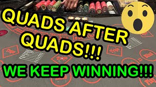 ULTIMATE TEXAS HOLD 'EM in LAS VEGAS! QUADS AFTER QUADS! AMAZING SESSION 🔥🔥