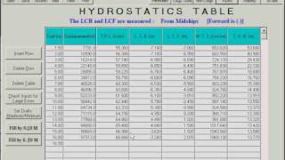 FleetMan - How to enter the hydrostatics table