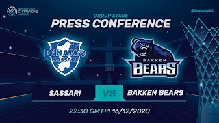 Dinamo Sassari v Bakken Bears - Press Conference | Basketball Champions League 2020/21