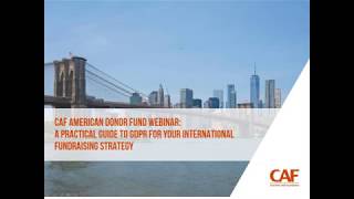CADF Webinar — a practical guide to GDPR for your international fundraising strategy