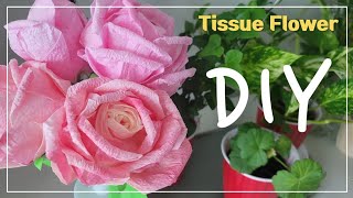 티슈로 장미꽃만들기 Tissue flower DIY