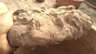 New Fantastic 🥳pure dirt  dusty dry clay pot crumbling Satisfying ASMR sounds 🤎