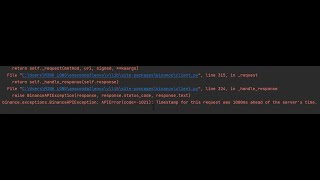 The error: timestamp for this request was 1000ms ahead of the server's time