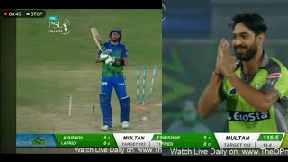 PSL 2020  | Shahid Afridi Bowled out Duck vs | Lahore vs Multan Eliminator 2 | Haris Rauf apologises