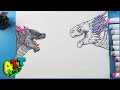 How to Draw Godzilla vs Shimo Face Off