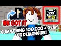 WE GOT IT! Spending 100,000+ Gems for DEMONSIDE Secret Unit! All Star Tower Defense