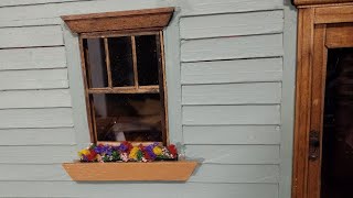 "Removable" WINDOW BOX FLOWERS Plus more Dress Shop Dollhouse updates.