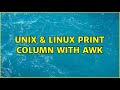 Unix & Linux: Print column with AWK (3 Solutions!!)