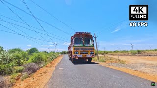 Village roads in Tamilnadu, India 🔥 Tirunelveli to Tenkasi via Madhavakurichi area 🔥 4K - 60 FPS