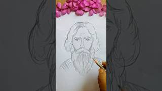 Rabindranath Tagore Drawing Tutorial | Very Easy Drawing #drawing #shorts