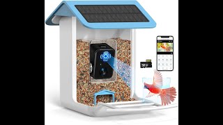 Smart Bird Feeder, with Built-in Microphone, HD Camera Auto Capture Bird Videos \u0026 Solar Panel.