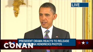 Obama Responds To Christina Hendricks Booby Photo Hacking | CONAN on TBS