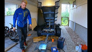 Mönkijän kippivaunun kasaus rumpusoololla 🥁. UNBOXING IKH ATV HYDRAULIC DUMP TRAILER 💸