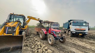 JCB 3dx Loading Mud in Mahindra Tractor | Tata 2518 Truck | Tata Signa 3530 Tipper