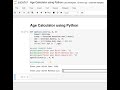 Age Calculation using Python
