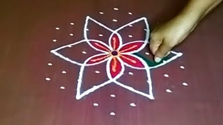 9*5 beautiful dot rangoli design 🌷 easy rangoli 🌷 traditional rangoli 🌷@jeevanarangoli505