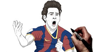 How To Draw Messi 2011 Final | Step By Step | Football / Soccer