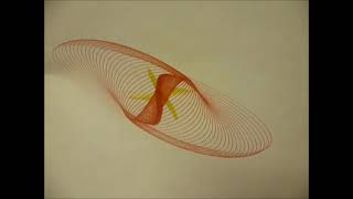 Three-pendulum rotary harmonograph demo (from Ellen McHenry's Basement Workshop)