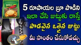 5 రూపాయల బ్రూ పొడిని ఇలా చేసి జుట్టుకు రాస్తే పొడవైన ఒత్తైన జుట్టు మీ సొంతం చేసుకోవచ్చు |Hair growth