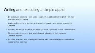 Writing and executing a simple applet | Lecture 05: Java Applet Programming