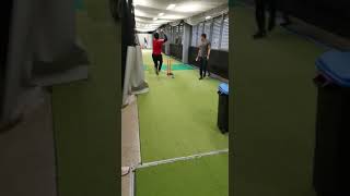 Ashpak Kazi bowling in Norway - Indoor training