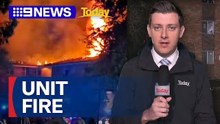 Frefighters injured battling Sydney unit complex | 9 News Australia