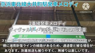 京浜東北線大井町駅発車メロディ｢ヴィヴァルディ｢四季｣より｢春｣第一楽章｣｢ヴィヴァルディ｢四季｣より｢秋｣第三楽章｣